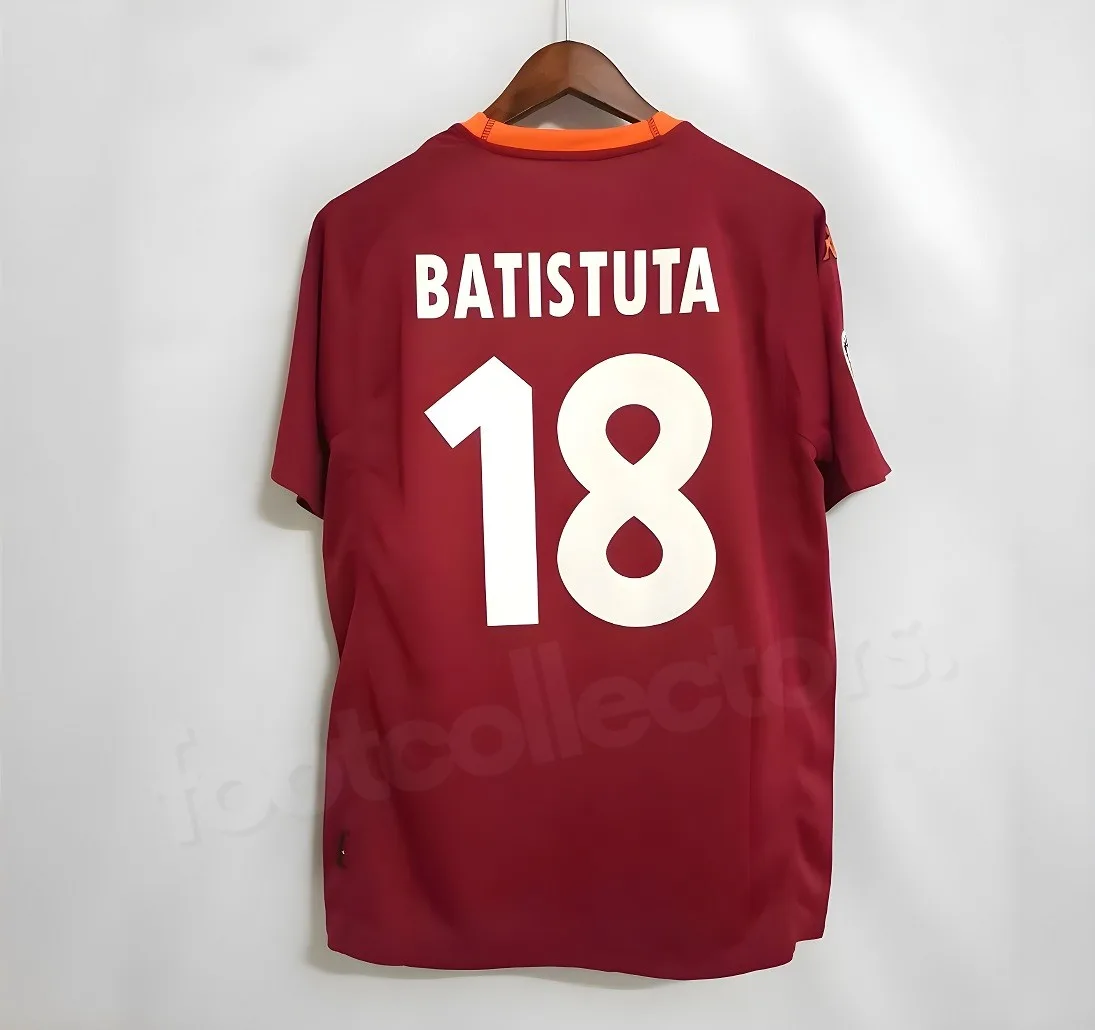 AS ROMA BATISTUTA RETRO VINTAGE JERSEY 2000-01 (2)