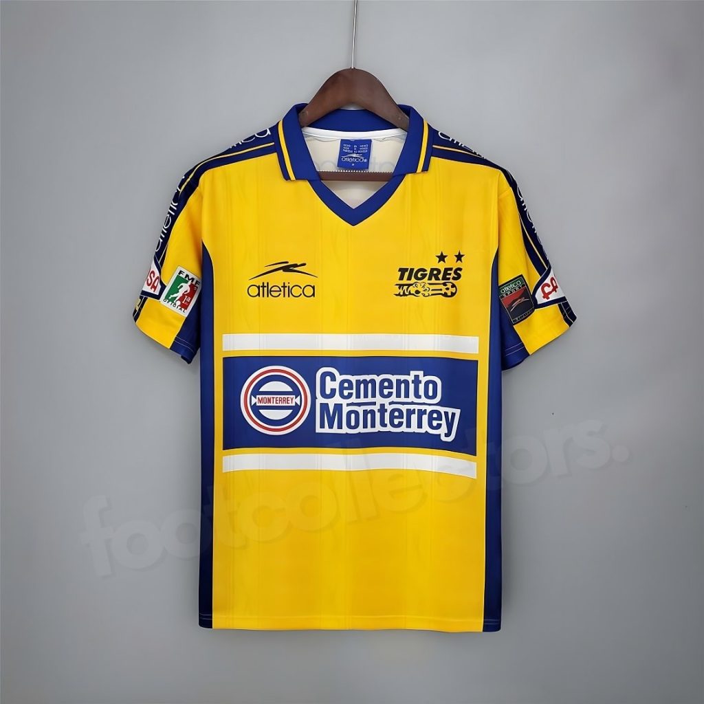 Maillot Vintage Tigres UANL Matchworn – 1993 – Taille L – Jaune