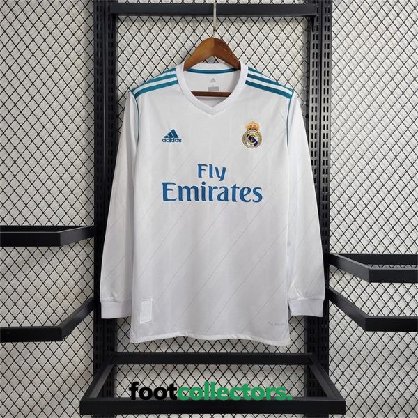 MAILLOT RETRO REAL MADRID HOME 2017-18 MANCHES LONGUES