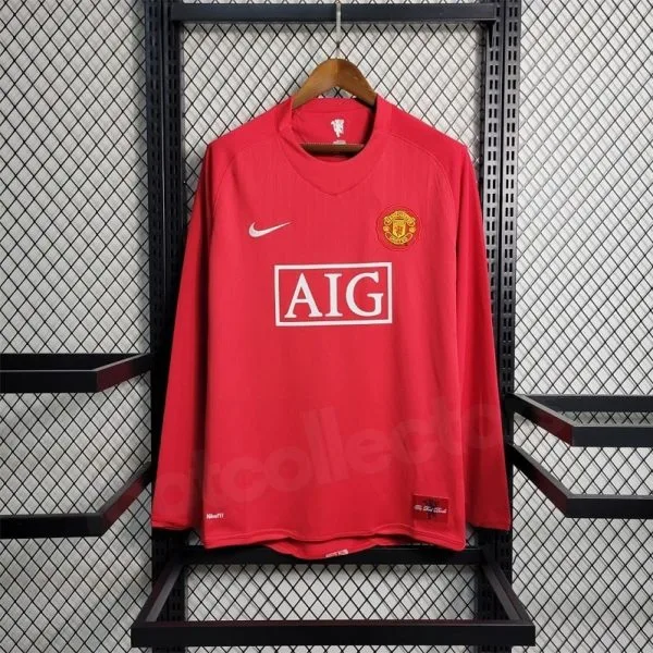 Maillot Manchester United Domicile 2007-20078 Ronaldo Manches Longues