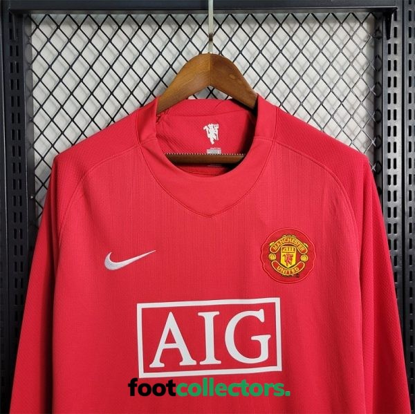 MAILLOT RETRO VINTAGE MANCHESTER UNITED HOME 2007-08 MANCHES LONGUES (3)