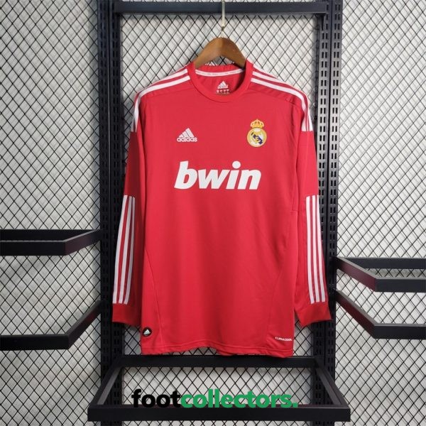 MAILLOT RETRO VINTAGE REAL MADRID RED AWAY 2011-12 MANCHES LONGUES (1)