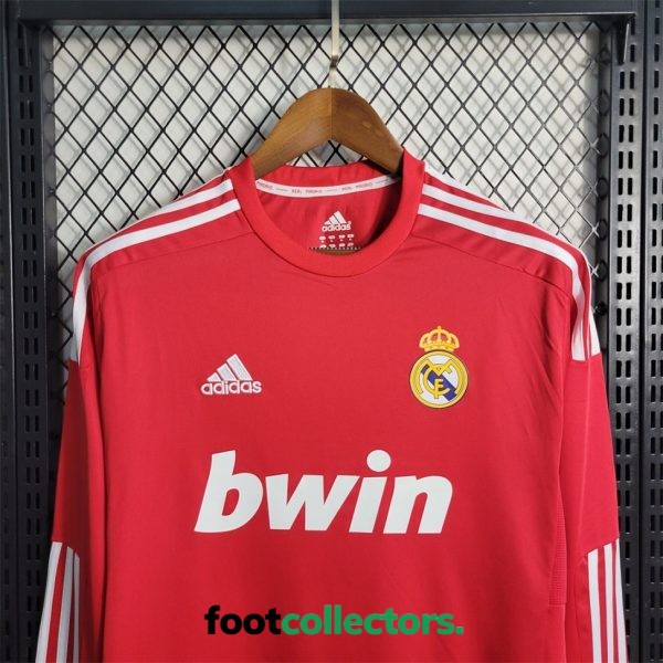 MAILLOT RETRO VINTAGE REAL MADRID RED AWAY 2011-12 MANCHES LONGUES (3)