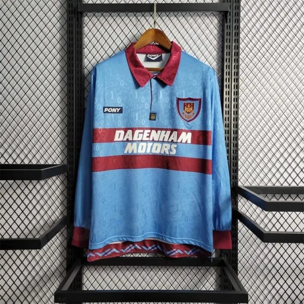 MAILLOT RETRO VINTAGE WEST HAM AWAY 1995-97 MANCHES LONGUES