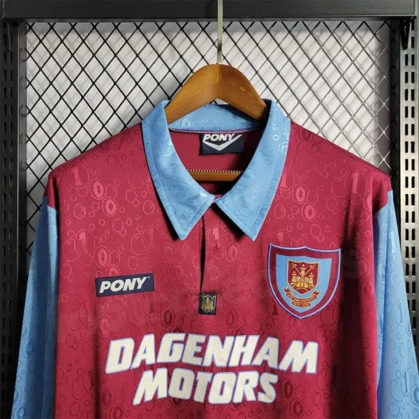 MAILLOT RETRO VINTAGE WEST HAM HOME 1995-97 MANCHES LONGUES