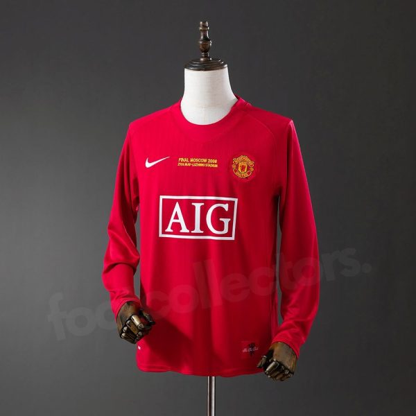 Maillot Manchester United Domicile 2007-2008 Manches Longues