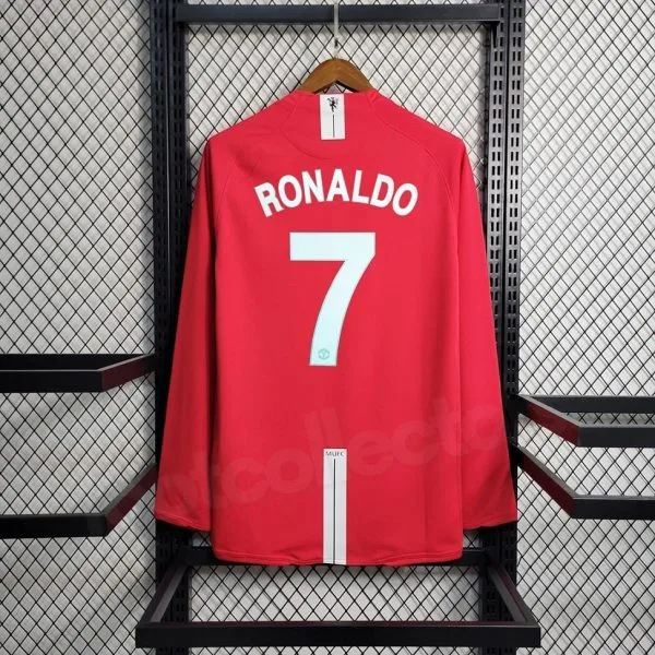 Maillot Manchester United Domicile 2007-20078 Ronaldo Manches Longues
