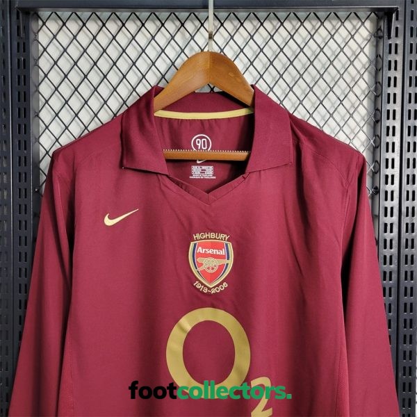 MAILLOT RETRO VINTAGE ARSENAL HOME 2005-06 MANCHES LONGUES (2)