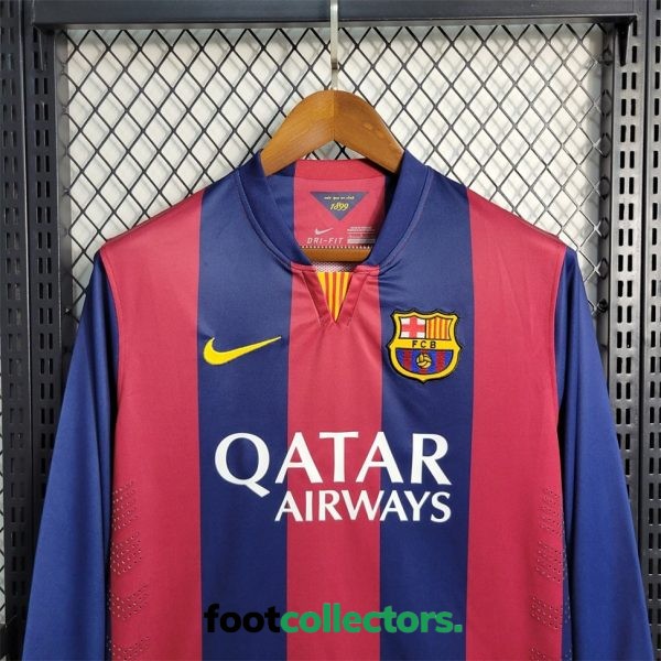 MAILLOT RETRO VINTAGE FC BARCELONE HOME 2014-15 MANCHES LONGUES (2)