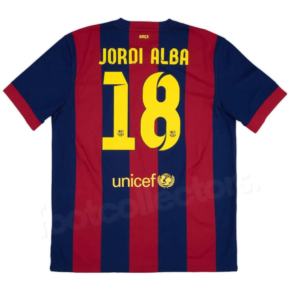 Maillot Barca Domicile 2014 - 2015 Jordi Alba