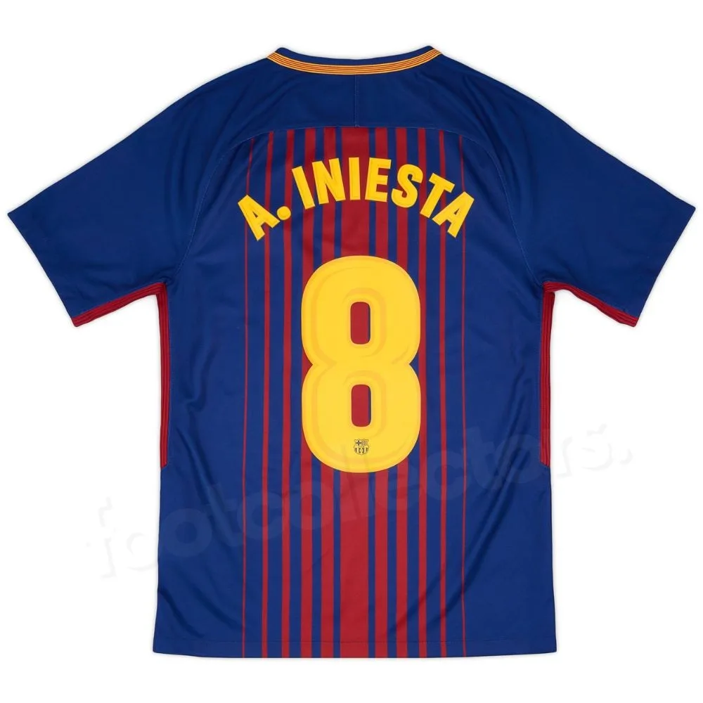 Maillot Barca Domicile 2017 - 2018 Iniesta