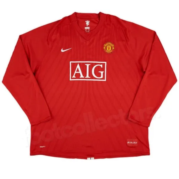 Maillot Manchester United Domicile 2007-2009 Berbatov Manches Longues