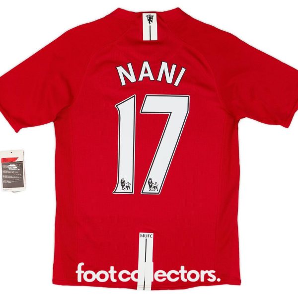 Maillot Manchester United Domicile 2007-2009 Nani