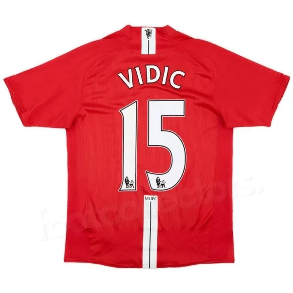 Maillot Manchester United Domicile 2007-2009 Vidic