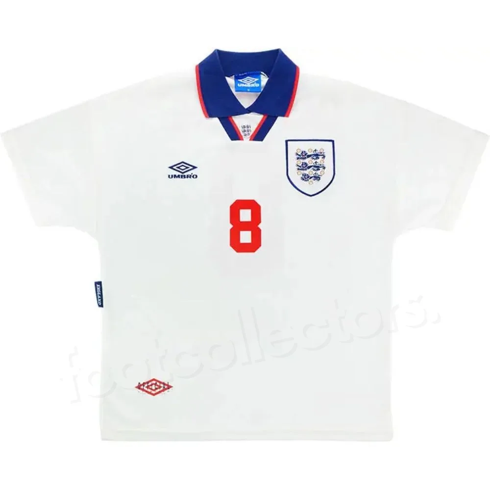 Camiseta retro vintage de local de Inglaterra 1993-1995 Gascoigne