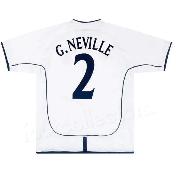 Maillot Retro Vintage Angleterre Domicile 2001 2003 Neville