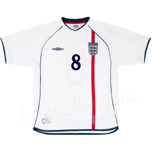 Maillot Retro Vintage Angleterre Domicile 2001 2003 Scholes