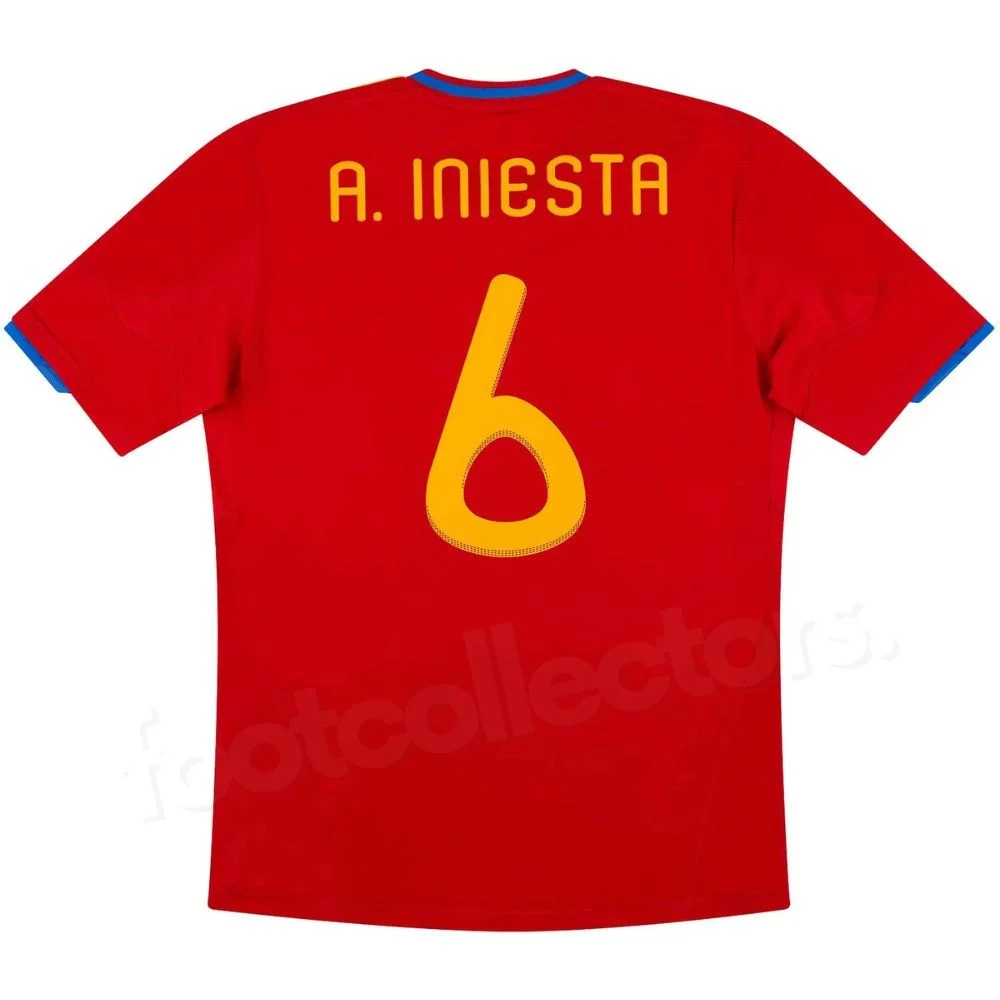 Retro Vintage Spain Home Jersey 2009 2010 Iniesta