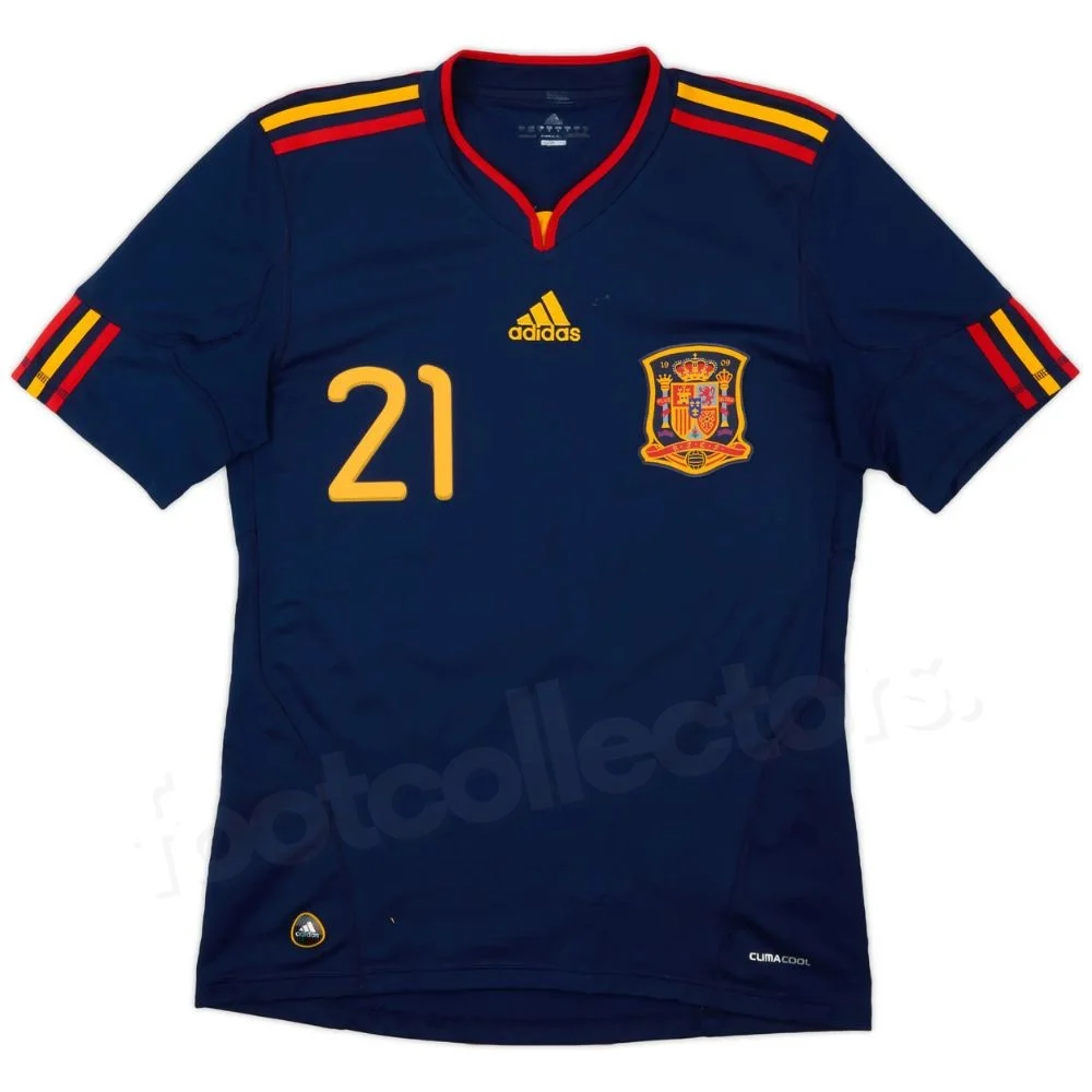 Maillot Retro Vintage Espagne Exterieur 2010 2011 Silva
