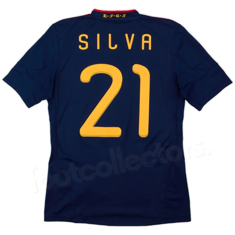 Maillot Retro Vintage Espagne Exterieur 2010 2011 Silva
