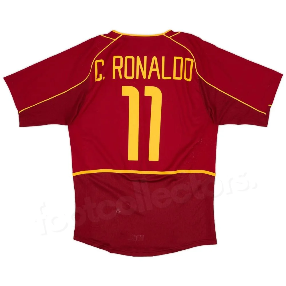 Camiseta retro vintage de local de Portugal 2002-2004 Ronaldo