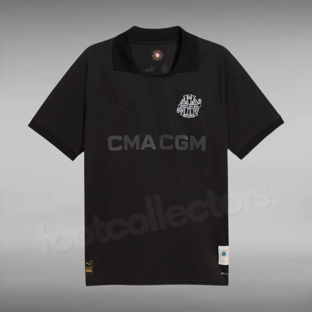 Maillot OM Marseille 125 ans Anniversaire Noir (1)