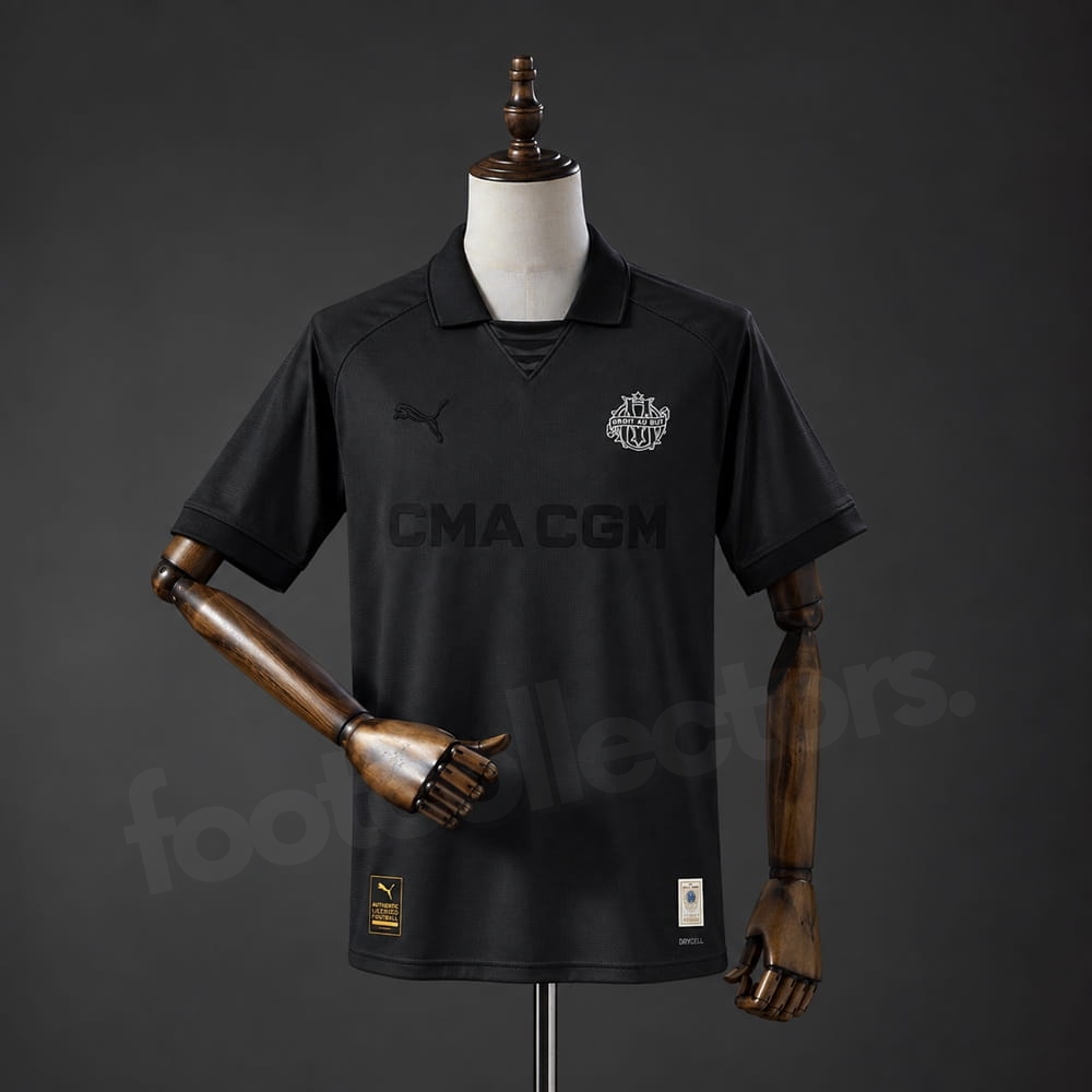 Maillot OM Noir Marseille 125 ans Anniversaire (2)