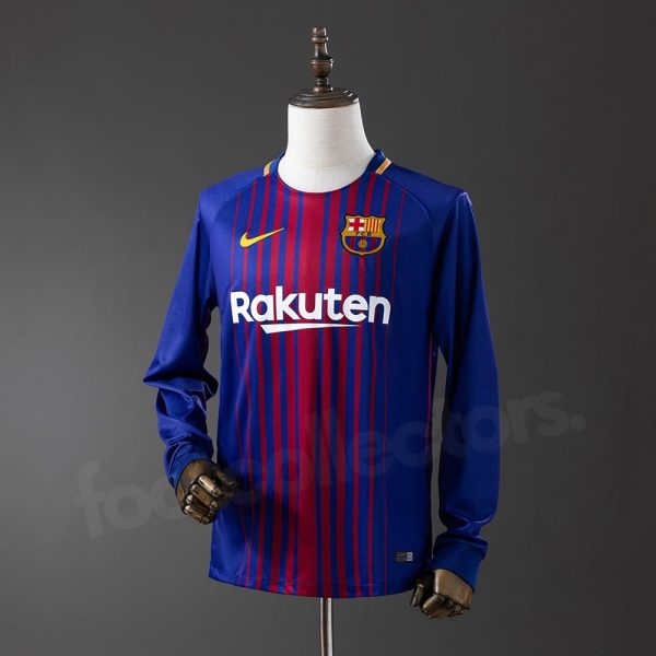 Maillot Barca Domicile 2017-2018 Manches Longues