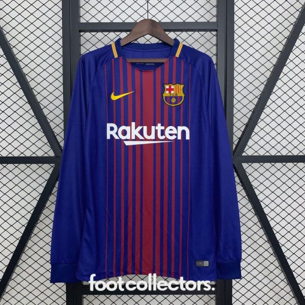Maillot Barca Domicile 2017-2018 Manches Longues
