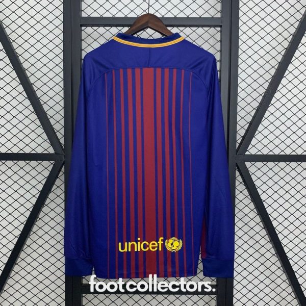 Maillot Barca Domicile 2017-2018 Manches Longues