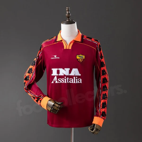 Maillot AS Roma Domicile 1998-1999 Manches Longues
