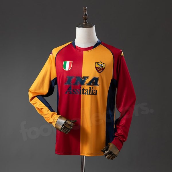 Maillot AS Roma Domicile 2001-2002 Manches Longues
