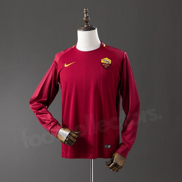 Maillot AS Roma Domicile 2017-2018 Manches Longues
