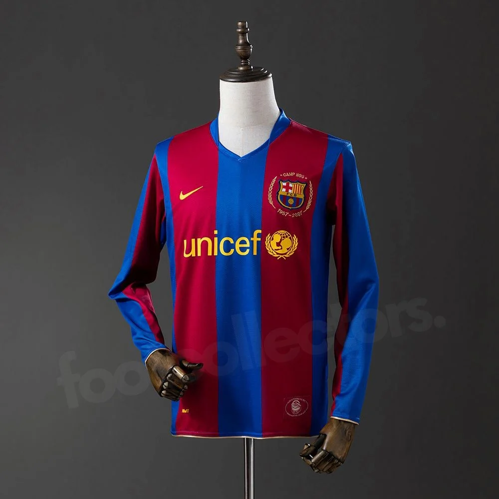 Maillot Barca Domicile 2007-2008 Manches Longues (1)