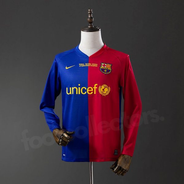 Maillot Barca Domicile 2008-2009 Manches Longues