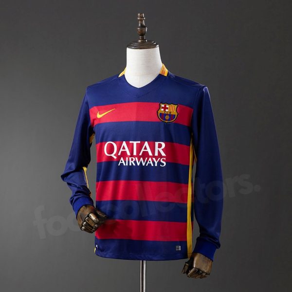 Maillot Barca Domicile 2015-2016 Manches Longues