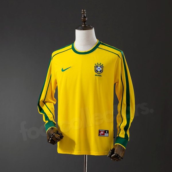 Maillot Bresil Domicile 1998 Manches Longues