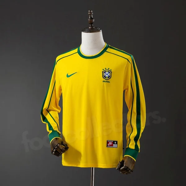 Maillot Bresil Domicile 1998 Manches Longues