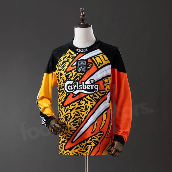 Maillot Liverpool Gardien 1995-1996 Jaune/Orange Manches Longues