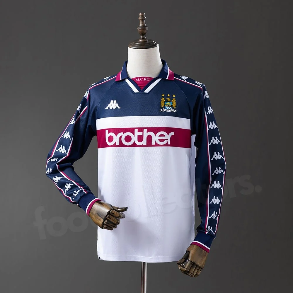 Maillot Manchester City Exterieur 1997-1998 Manches Longues