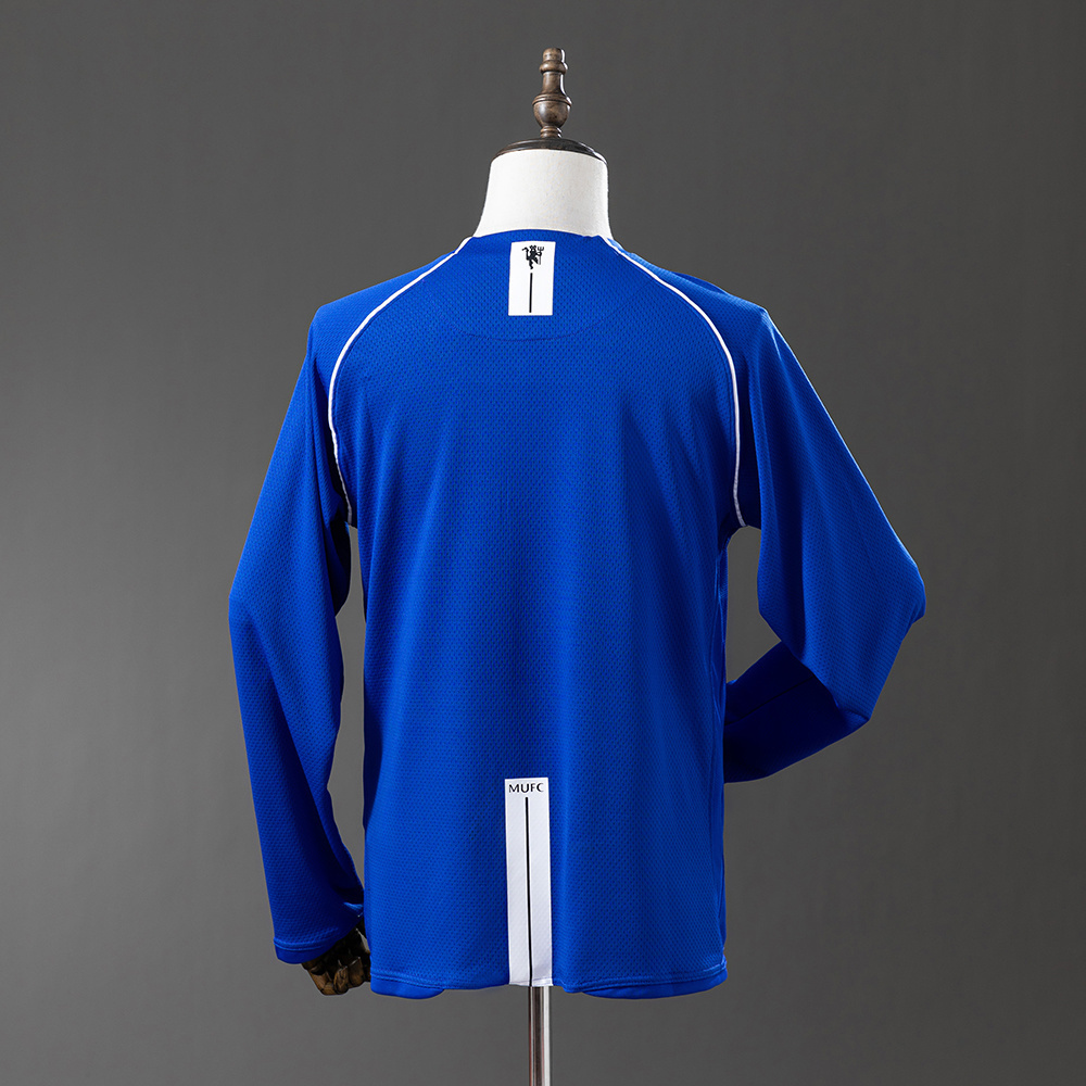 Maillot Manchester United 2007 2008 Gardien Manches Longues Bleu (2)