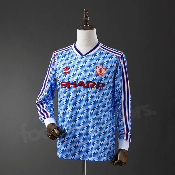 Maillot Manchester United Exterieur 1990-1992 Manches Longues