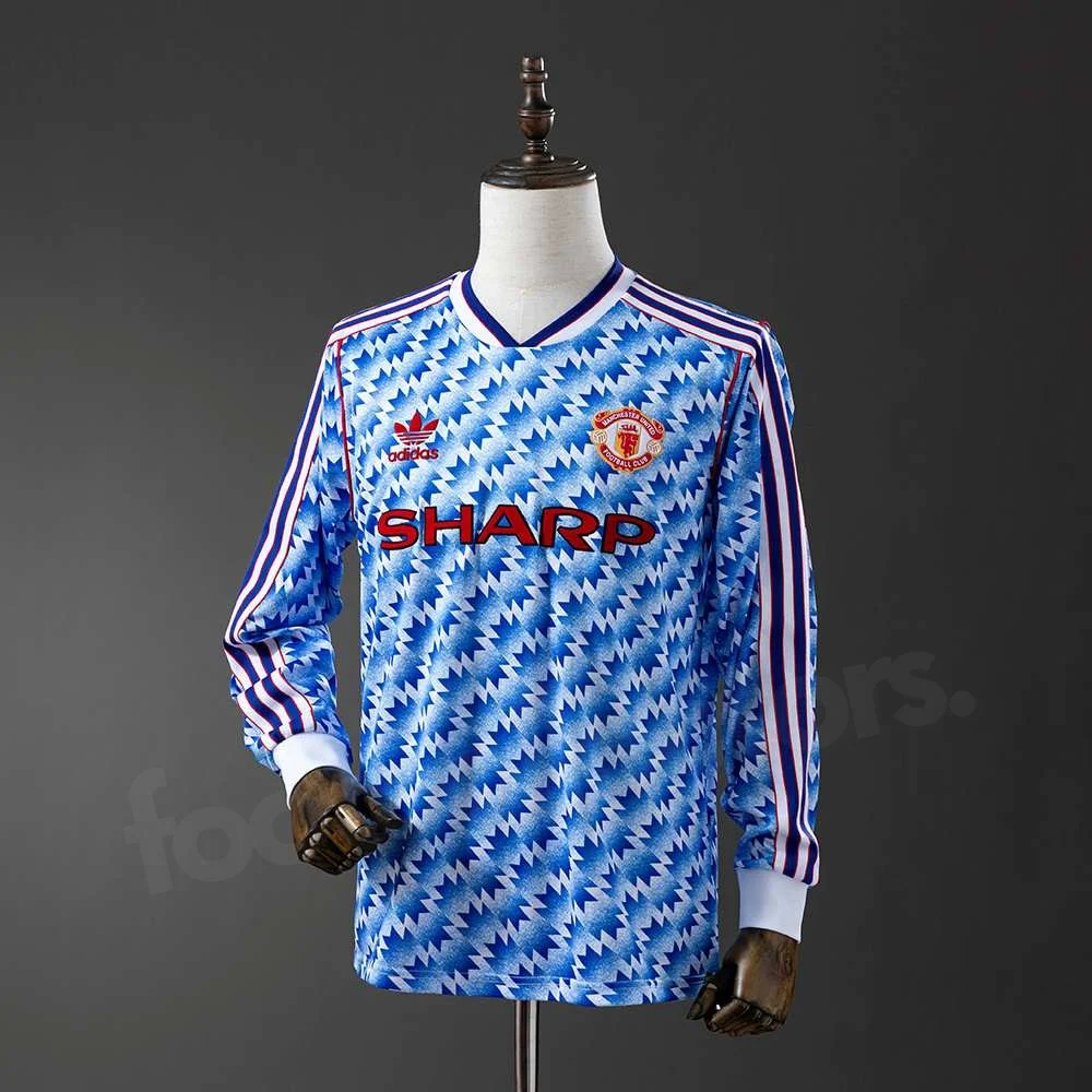Maillot Manchester United Exterieur 1990-1992 Manches Longues (1)