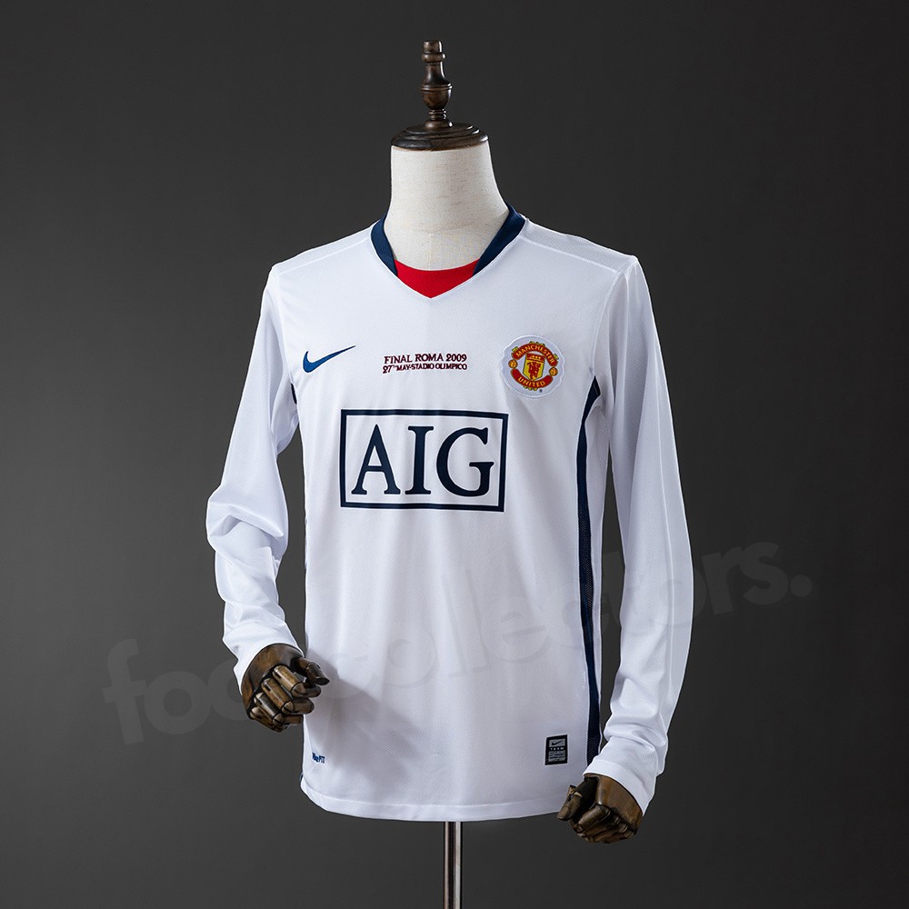 Maillot Manchester United Exterieur 2008-2009 Manches Longues Champions League (1)