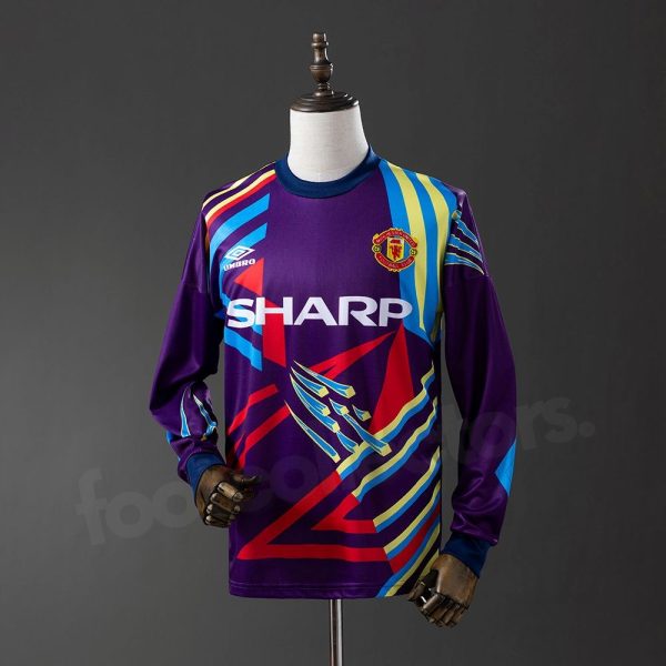 Maillot Manchester United Gardien 1992-1994 Violet Manches Longues