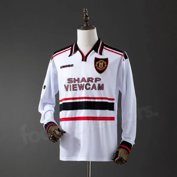 Maillot Manchester United Exterieur 1998-1999  Manches Longues