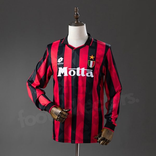 Maillot Milan AC Domicile 1993-1994 Manches Longues