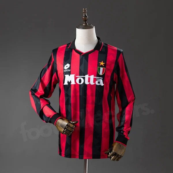 Maillot Milan AC Domicile 1993-1994 Manches Longues