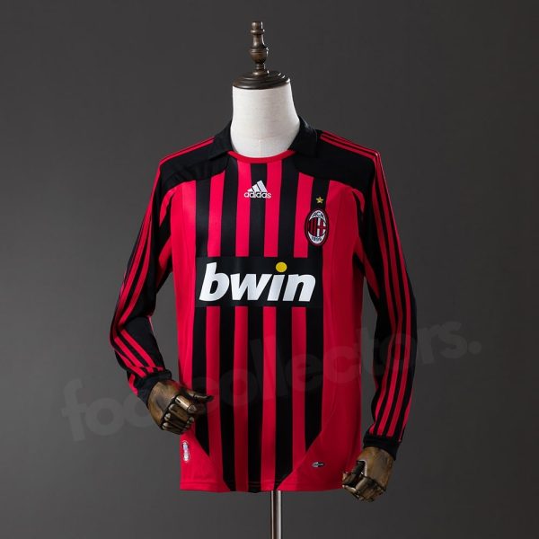 Maillot Milan AC Domicile 2007-2008 Manches Longues