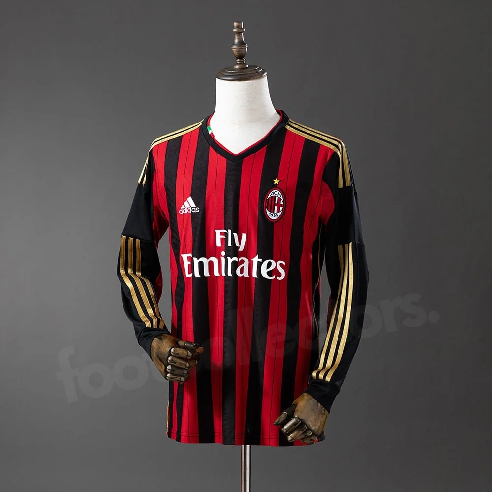 Camiseta de local del AC Milan 2013-2014 de manga larga (1)